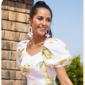 Rachel Parcell White and Yellow Floral Top